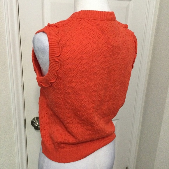 8 by Yoox Orange Sleeveless Knit Top Size M - Picture 5 of 11